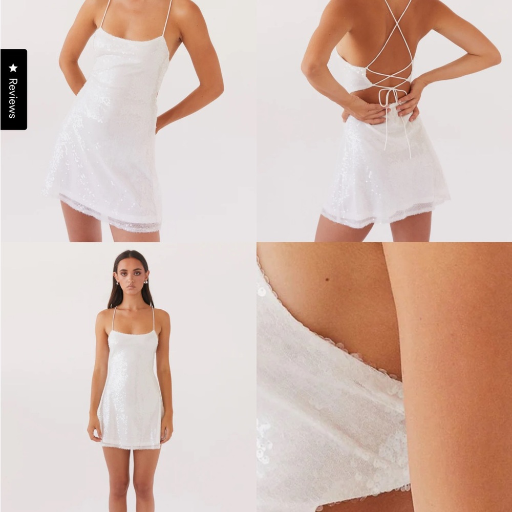 Peppermayo White Spaghetti Strap Mini for Brides